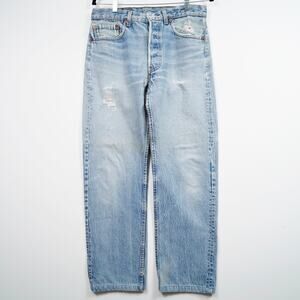 Vintage Levi's 501 Distressed Jeans USA 90s 31x28.5 Repaired Grunge Fade